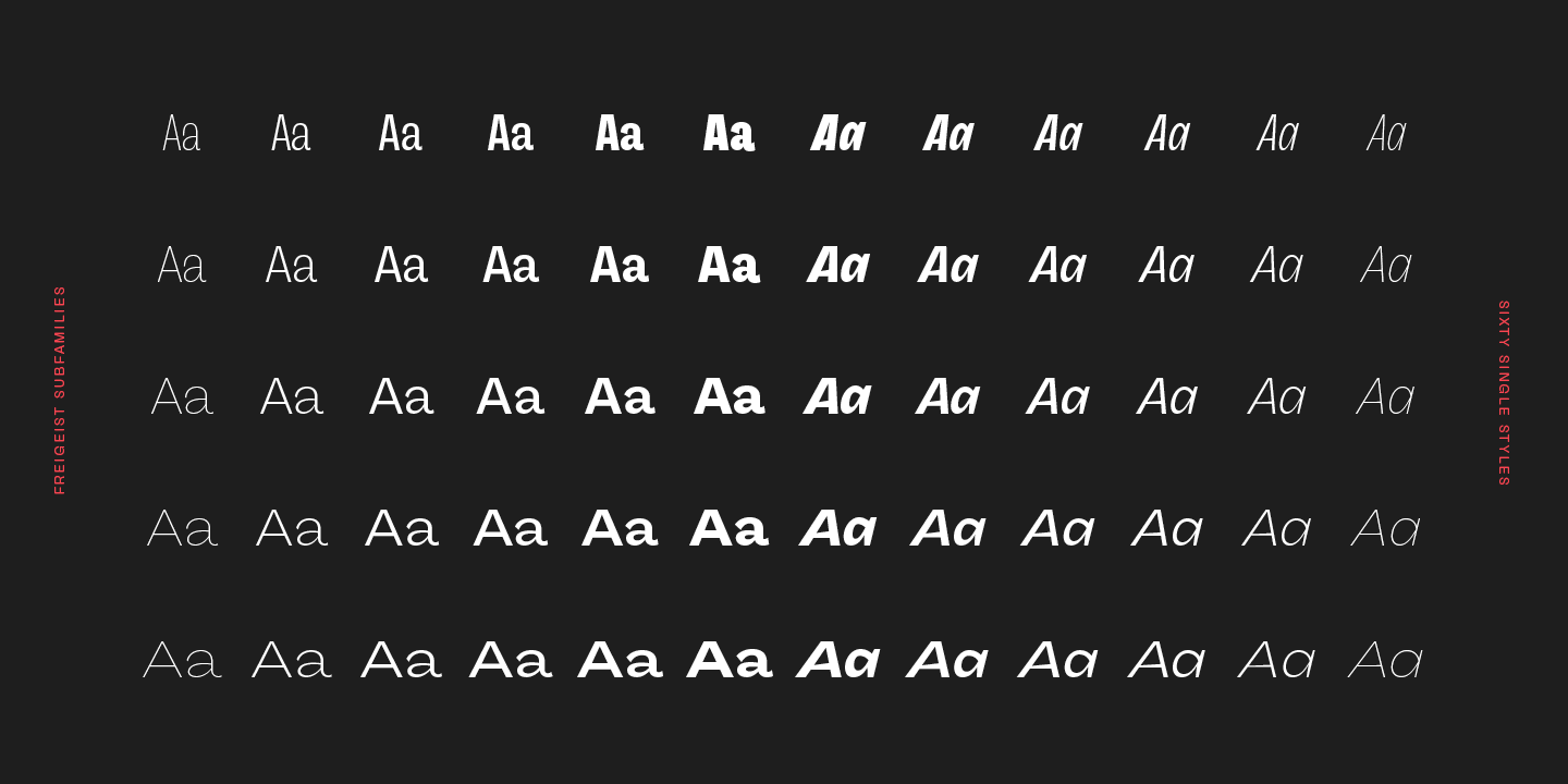 Przykład czcionki Freigeist Black Italic